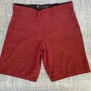 Men's Visive Hybrid Slub Red Shorts